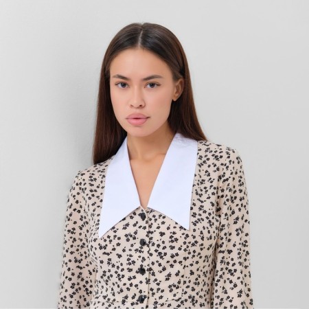 Women's dress with collar Mist p. 48, beige-2