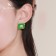 Emall earrings Xuping squares, white-green color in gold