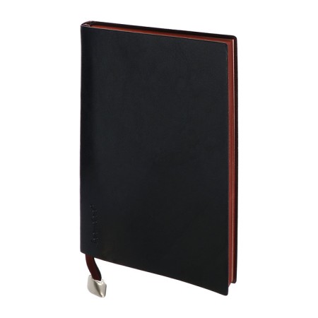Organizer, B6, 116 sheets, cage, leatherette cover, brown cut, black-1