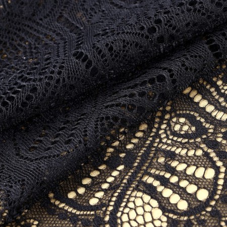 Lace elastic fabric, 210 mm × 2.7 ± 0.5 m, black color-1