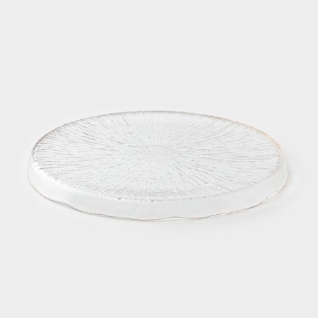 Layer plate Magistro Water Lily, D = 27.4 cm, glass, with a golden border, transparent-3