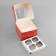 Box for 4 cupcake with a window, "Happy holiday 8", 16 x 16 x 10 cm, confectionery packaging