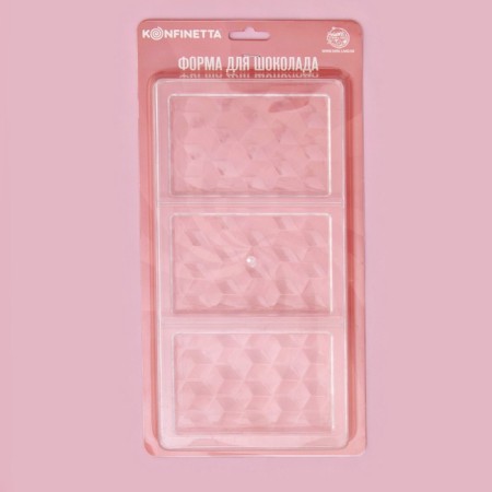 Konfinetta chocolate form "Chocolate Tile", 33 × 16.5 × 2.5 cm, 3 cells (7.5 × 11.3 cm)-5