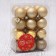 Set of balls plastic D-3 cm, 24 pcs "Classic shine assorted" gold
