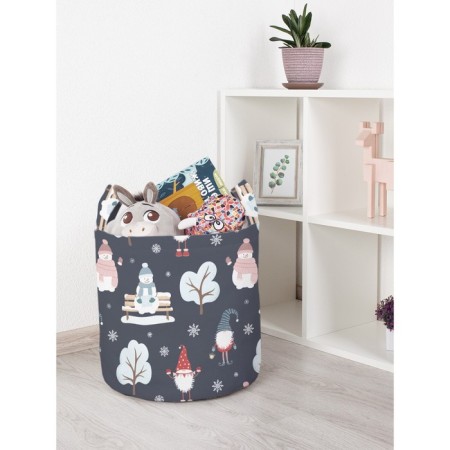 Basket for toys "Snowman in a hat, size 35x35 cm