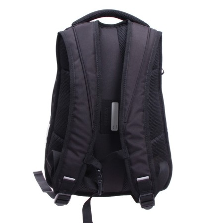 Youth backpack 42 x 31 x 22 cm, ergonomic back, laptop compartment, Grizzly 338, black/red RU-338-4_3-4