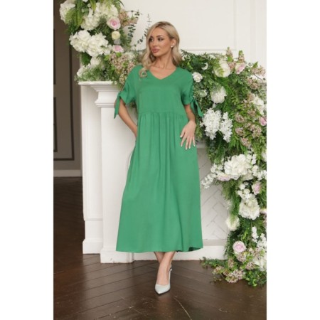 Women's dress, size 46, green color-1