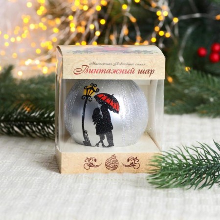 Christmas ball D-8 cm "Kiss under the umbrella" mix-1