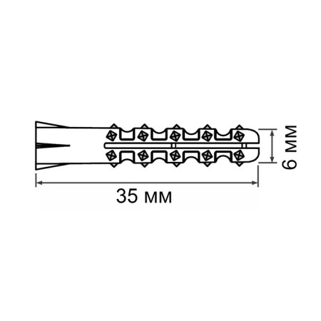 Steelrex dowel, type K, sparkle, with spikes, polypropylene, 6x35 mm, 1000 pcs-4