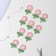 Knitted elements "flowers", 2.5 × 3.5 cm, 10 pcs, pink/green color