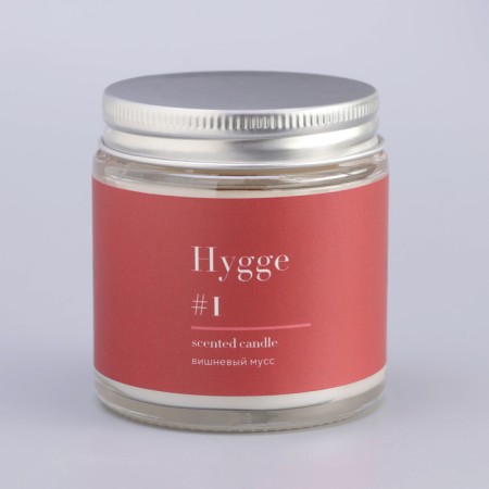 Aromatic candle "Hygge" #1 cherry mousse, soy wax, in a bank, 90 g-12