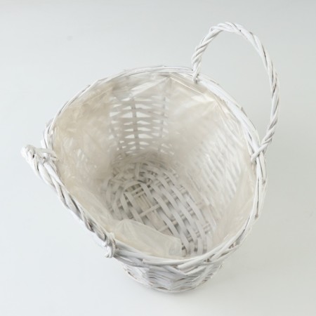 Wicker basket, 28 x 24 x 16/21 cm, white, willow-2