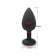 Anal traffic jam-hoods, with a crystal heart, Soft silicone, 28 x 75 mm, black