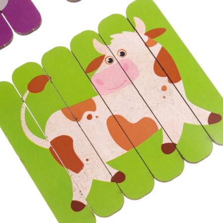 Puzzle. Collect 6 pictures "Farm", bilateral sticks-5