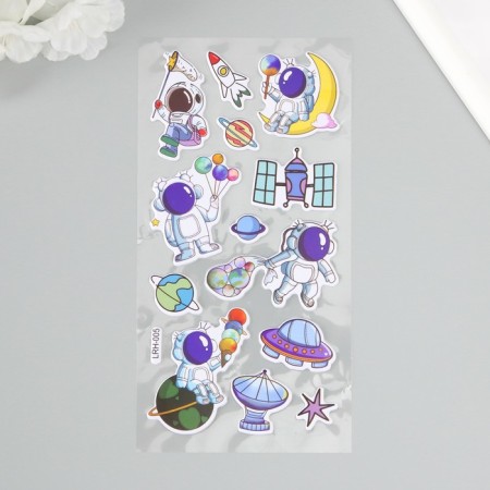 Plastic sticker "Friendly Cosmos" mix 22x10 cm-6