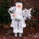 Santa Claus "with a Christmas tree with balls and gifts" 50 cm, silver