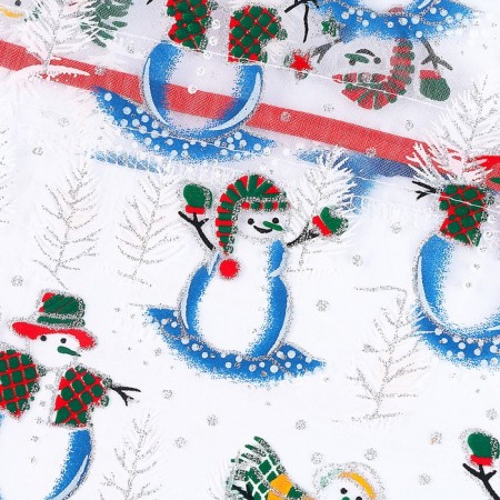 Gift bag "Snow Snowmen", p. 25 × 32 cm, organza-4