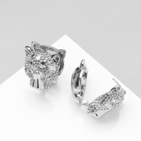 Earrings Metal "Chord" cheetah, color silver-3
