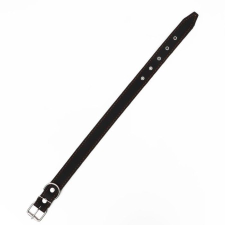 Collar combined leather/tarpaulin, 69 x 3.5 cm, Osh 45-60 cm, black-2