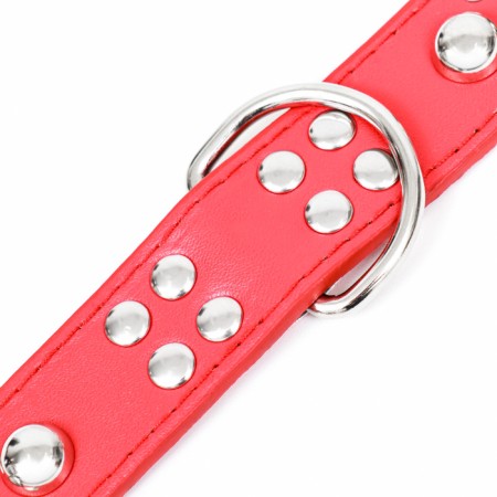 Collar "Sirius", leatherette with rivets, 56 x 3 cm, Osh 42-52, red-6