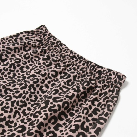 Female home set (T -shirt/shorts), black/leopard color, size 42-7