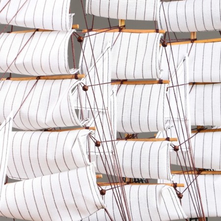 Ship "Odyssey" with white sails, green-brown corps, 58*8*48cm-3
