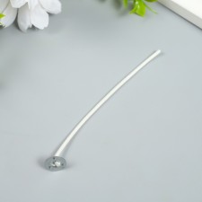 Cotton flash wick, white metal 10 cm