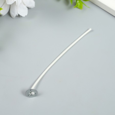 Cotton flash wick, white metal 10 cm