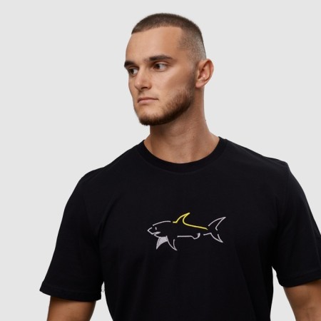 T -shirt male, black color/print mix, size S-1