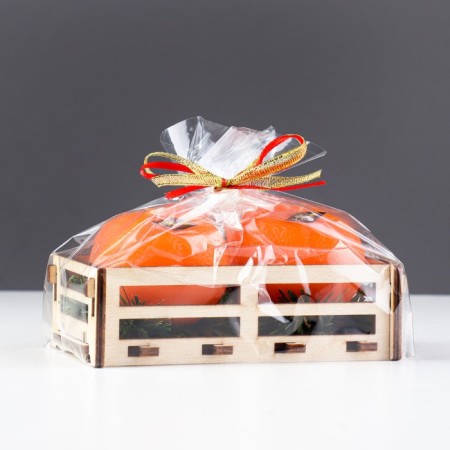 Набор новогодних свечей "Мандарины в ящике", 2 шт, 6,2×14×7,4 см-4