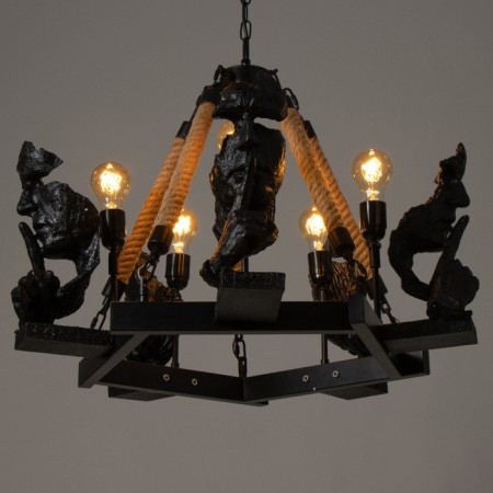 Chandelier 85204/5 E27 40W Black-Bronza 65x65x51-91 cm Bayerlux-3