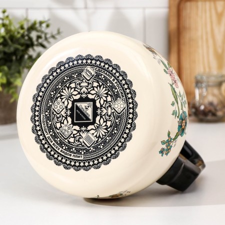 Kettle with a whistle "Meadow flowers" 3 l, fixed handle, induction-3