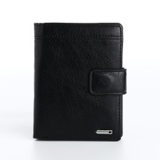 Male purse on magnet 3 in 1, department for auto documents, passports, black color
