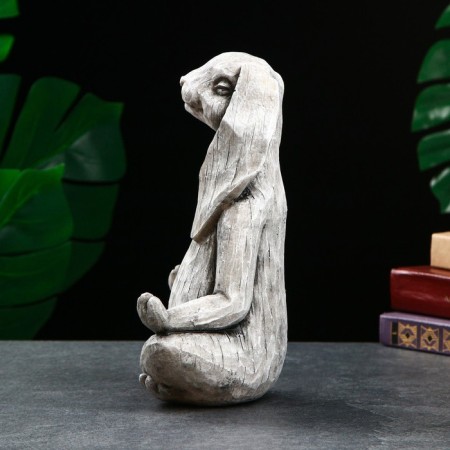 Figure "Hare Yoga" 25x19x10cm, Gray Stone-2