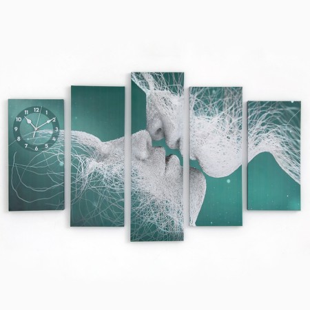 Carty clock wall modular "attraction", silent, 80 x 140 cm-2