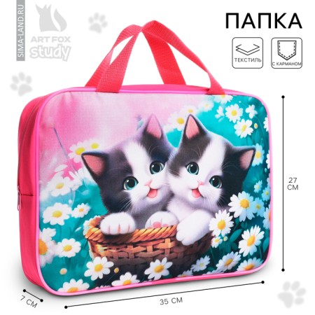 A4 notebook folder on lightning textiles 70mm 350 x 270 virgins “September 1: cats in a basket”