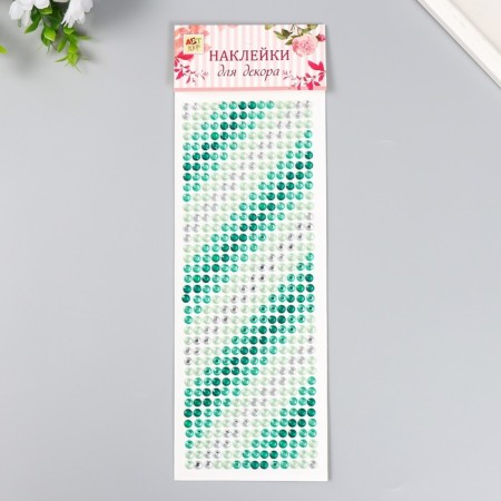 Stick plastic rhinestone "Green gradient" 30x10.5 cm