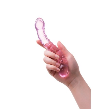 Sexus Glass bilateral phallimitator, glass, pink, 20.5 cm-2