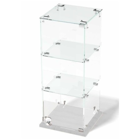 Desktop window, 2 shelves, 300 × 300 × 700, chipboard, glass color white-1