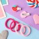 Caramel hair set (4 elastic bands, 2 clamps) strawberries, 3.5x2.5 cm, red-pink