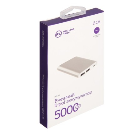 External battery Red Line RP-30, 5000 mAh, silver-8