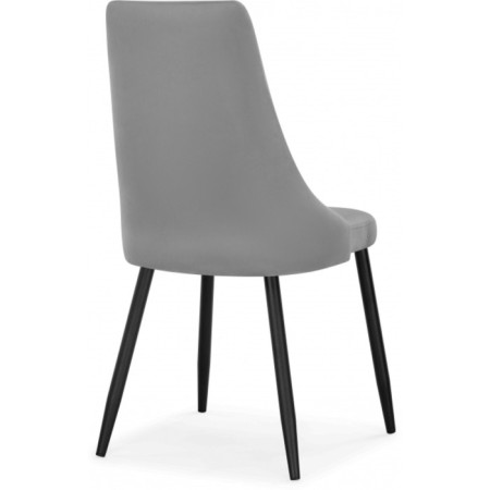 Stol on a metal frame is dark gray bark, metal/velor, black/gray 49x60x95 cm-3