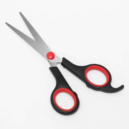 Hairdressing scissors with emphasis, blade - 5.5 cm, black/red color-2