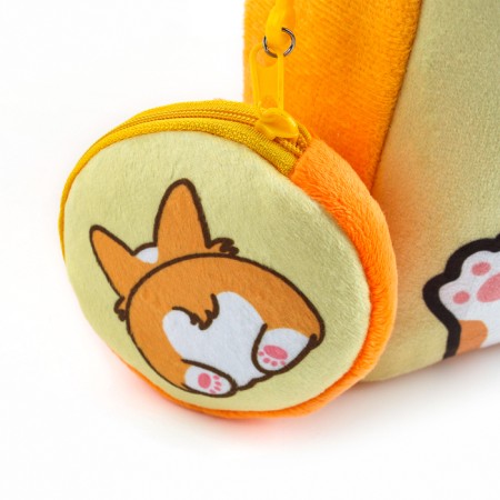 Baby plush backpack with Korgi wallet, 24*24 cm, orange color-7