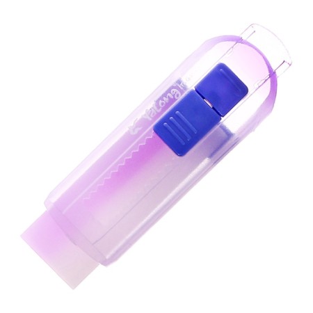 Rectangular eraser in the color of the case, in a plastic sliding holder mix-2