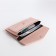 Women's wallet on the button, pink color