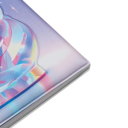 Notebook Gift Book on the comb 80l, line, color block, cover. 3D anime (17.7x13.7cm) 10539-6