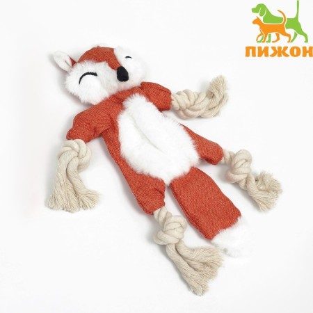 Textile toy with a rope "Fox" with a squeak, rustling, 26 x 28 cm