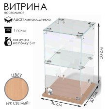 Desktop window, 1 shelf, 300 × 300 × 500, chipboard, glass color Book light