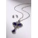 Set 2 objects: Earrings of the pendant "openwork" Vivaldi, white-blue color in silver, 50 cm